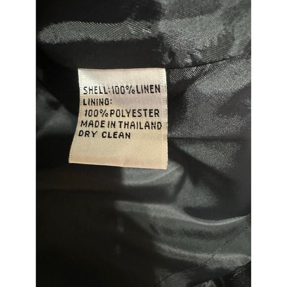 Talbots Women Dress Black 14P Petite A Line Sleeveless Irish Linen Sheath Resort - Picture 3 of 10